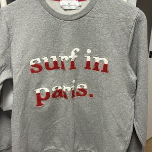 Cuisse De Grenouille Sweatshirt Surf In Paris, red&white Size XS! Super cool!